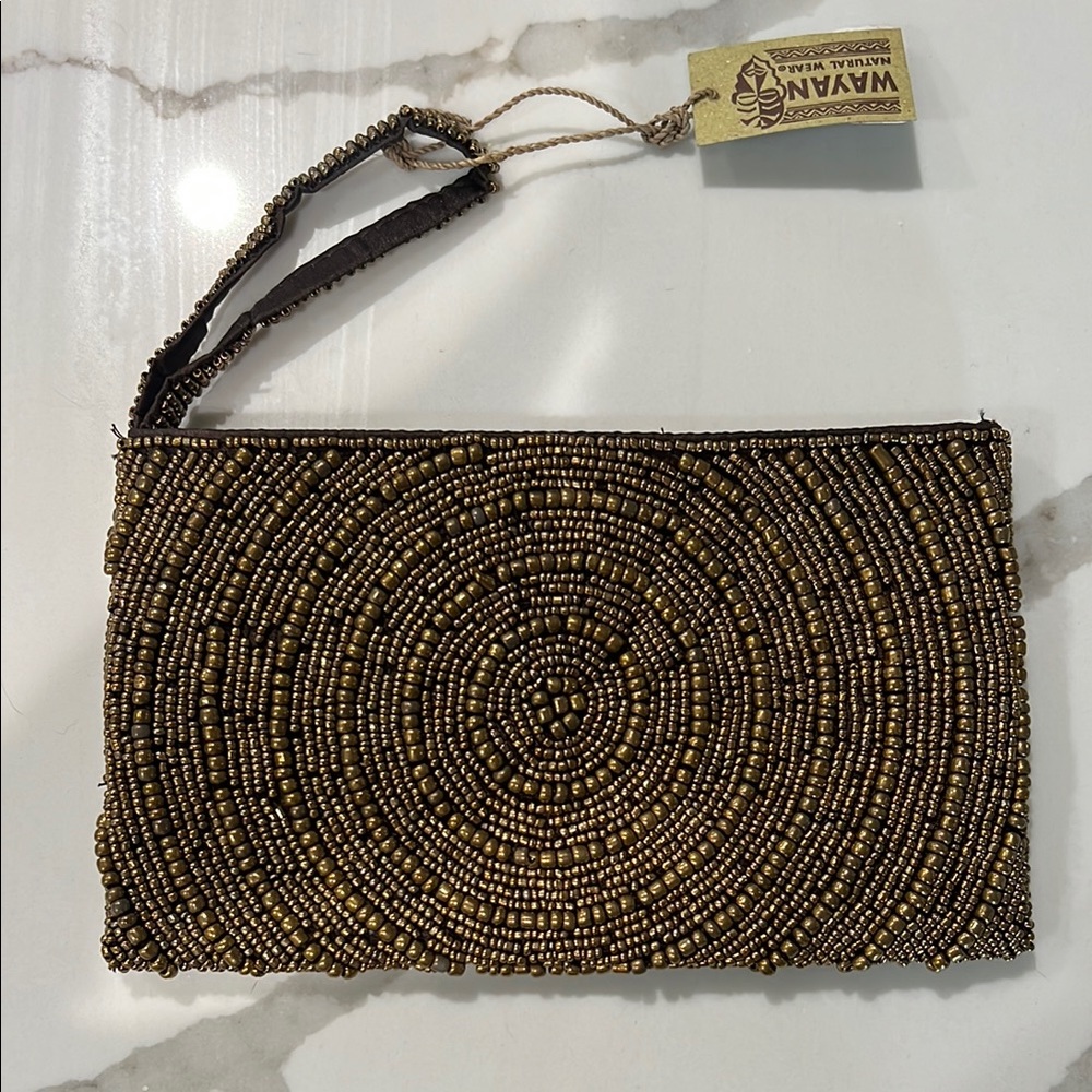 Gold Beaded Clutch
